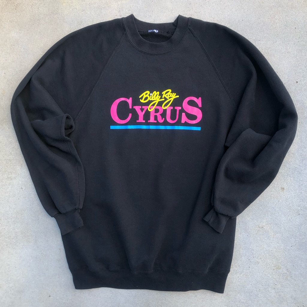 Vtg Billy Ray Cyrus Long Sleeve Black Sweatshirt Vtg Billy Ray Cyrus Long Sleeve Black Sweatshirt